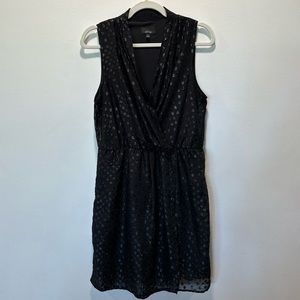 Apt.9 Metallic Dot Jacquard Sleeveless Faux Wrap Dress Women’s size 10 Sheer